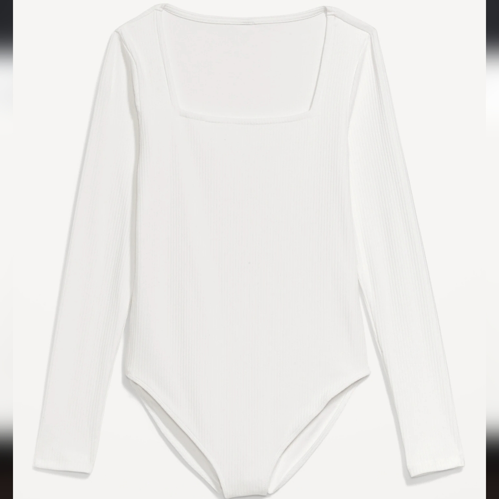 Old navy Long-Sleeve Square-Neck Rib-Knit Bodysuit
